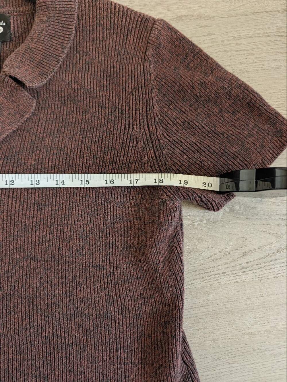 Vintage 90s Designers Originals Brown Ribbed Knit Short Sleeve Cardigan Top S - Picture 7 of 8